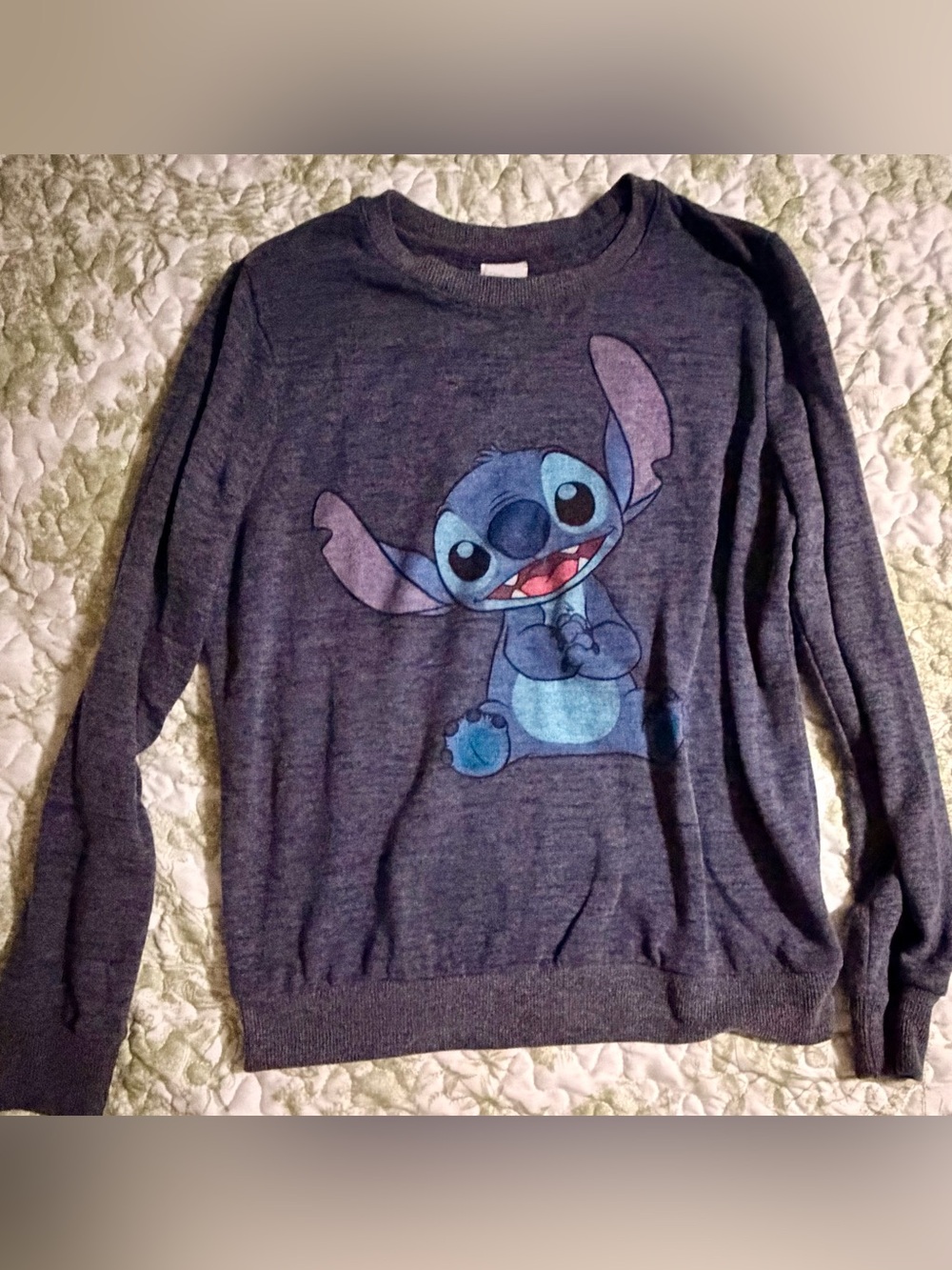 Disney Stitch Gray Crewneck Sweater